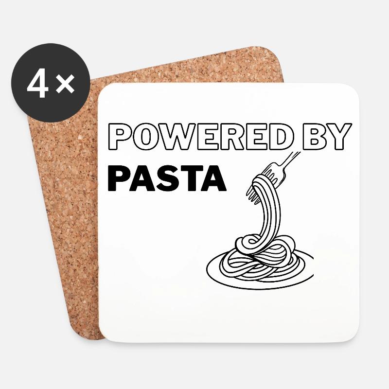 Angetrieben von Pasta - Untersetzer (4er-Set) - Weiß