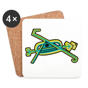 Kaleido Eye Glyph - Coasters (set of 4) - white - Front