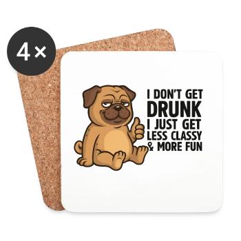 Less Classy More Fun Pup - Coasters (set of 4) - white - Front