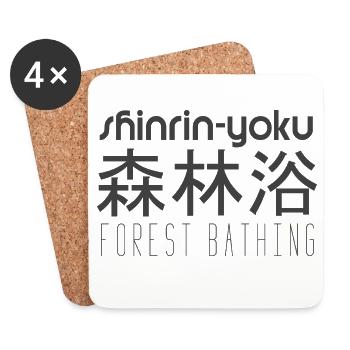 Shinrin-Yoku Waldbaden Wald Natur Bäume Geschenk - Untersetzer (4er-Set) - Weiß - Vorne