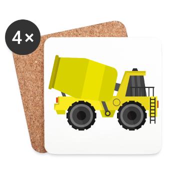 Concrete mixer truck - Coasters (set of 4) - white - Front