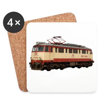 Locomotive PKP EP07-1066 trains ferroviaires pkp - Dessous de verre (lot de 4) - blanc - Devant