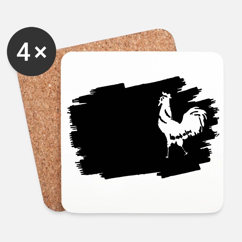 Midnight Glyphs Emblem - Coasters (set of 4) - white