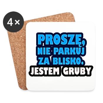 Please don't park too close. I'm fat. - Coasters (set of 4) - white - Front