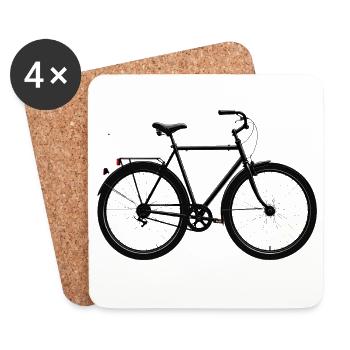 Minimalist black bike - Coasters (set of 4) - white - Front
