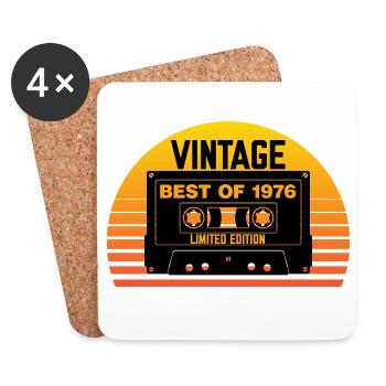 Millésime 1976 Best Of Cassette - Dessous de verre (lot de 4) - blanc - Devant