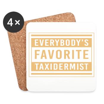 taxidermie - Dessous de verre (lot de 4) - blanc - Devant
