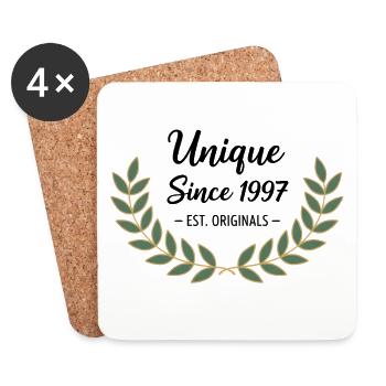 Unique Since 1997 – Klassisches Jahrgangsdesign - Untersetzer (4er-Set) - Weiß - Vorne