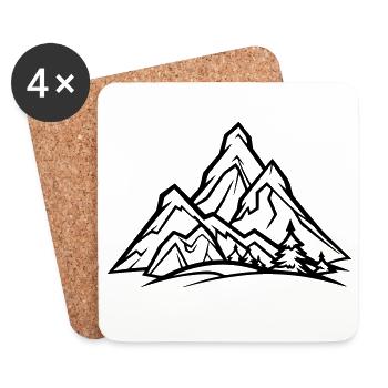 Montagnes - Dessous de verre (lot de 4) - blanc - Devant
