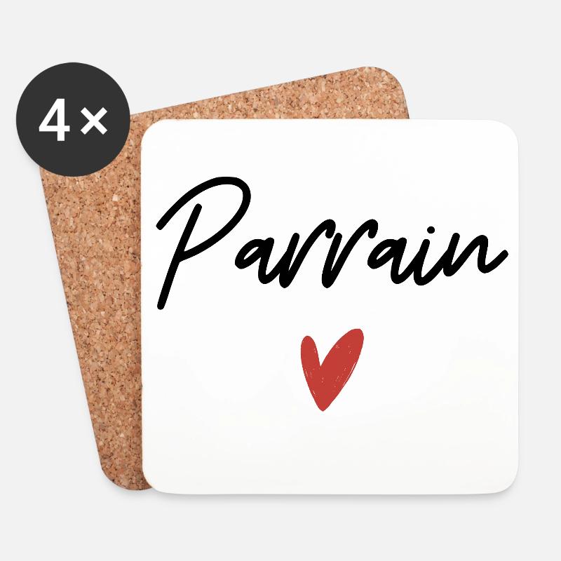 Pate Herz Geschenkidee - Untersetzer (4er-Set) - Weiß