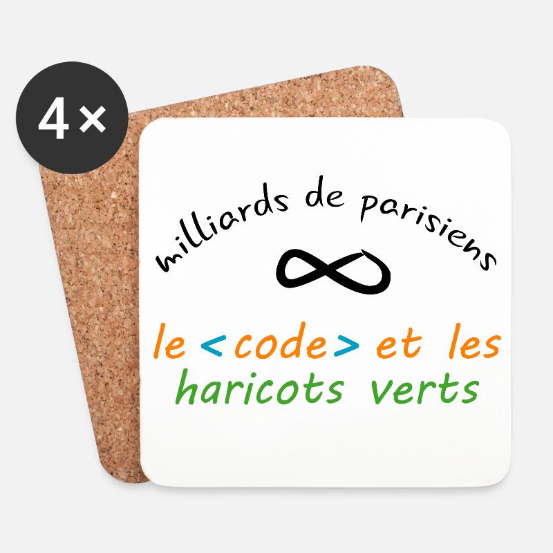8_milliards_de_parisiens_le_code_et_les_haricot - Untersetzer (4er-Set) - Weiß