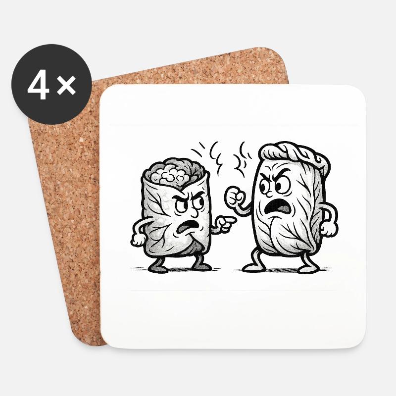 Arguing Dolma vs Golubzi - Coasters (set of 4) - white