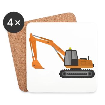 Bagger - Untersetzer (4er-Set) - Weiß - Vorne