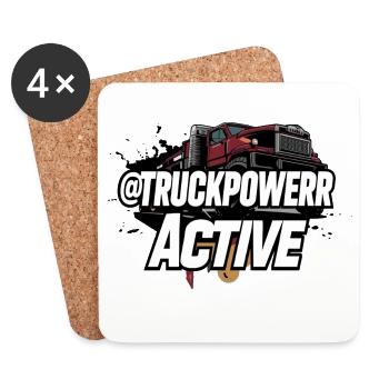 TruckPower Active Bold Truck Motiv - Untersetzer (4er-Set) - Weiß - Vorne