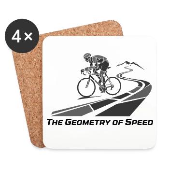 Geometrie des Speedcyclists auf der Strecke - Untersetzer (4er-Set) - Weiß - Vorne