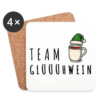 Team Mulled Wine – Christmas Market Punch Advent - Coasters (set of 4) - white - Front