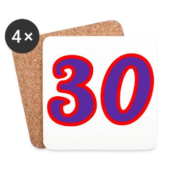 30. 30 YEARS. 30th ANNIVERSARY. 30 YEARS ANNIVERSARY. - Coasters (set of 4) - white - Front