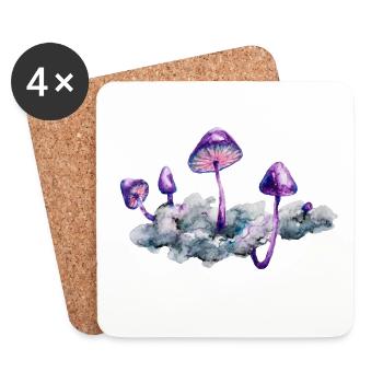 Purple mushroom cloud - Coasters (set of 4) - white - Front