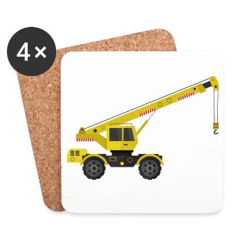Crane truck - Coasters (set of 4) - white - Front
