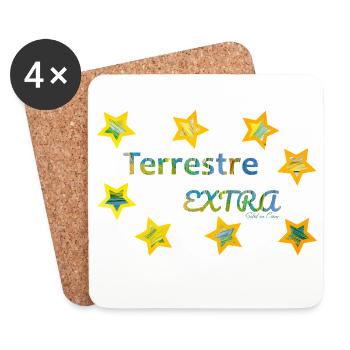 Terrestre Extra - Dessous de verre (lot de 4) - blanc - Devant