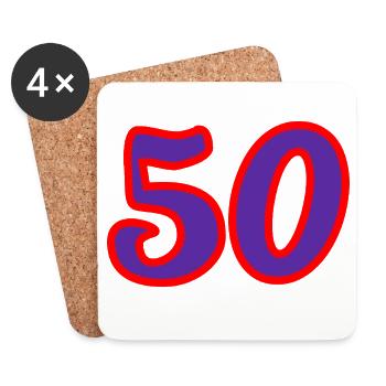 50. 50 JAHRE. 50-JÄHRIGES JUBILÄUM. 50-JÄHRIGES JUBILÄUM. - Untersetzer (4er-Set) - Weiß - Vorne