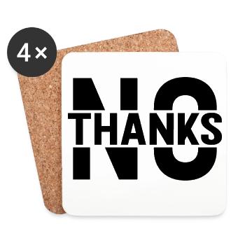 no thanks - Coasters (set of 4) - white - Front
