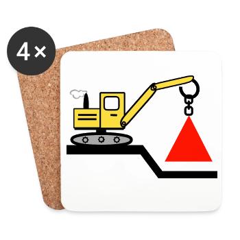 Bagger - Untersetzer (4er-Set) - Weiß - Vorne