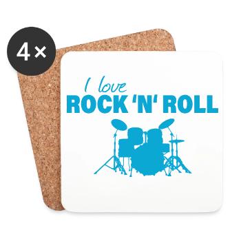 Rock and Roll - Coasters (set of 4) - white - Front
