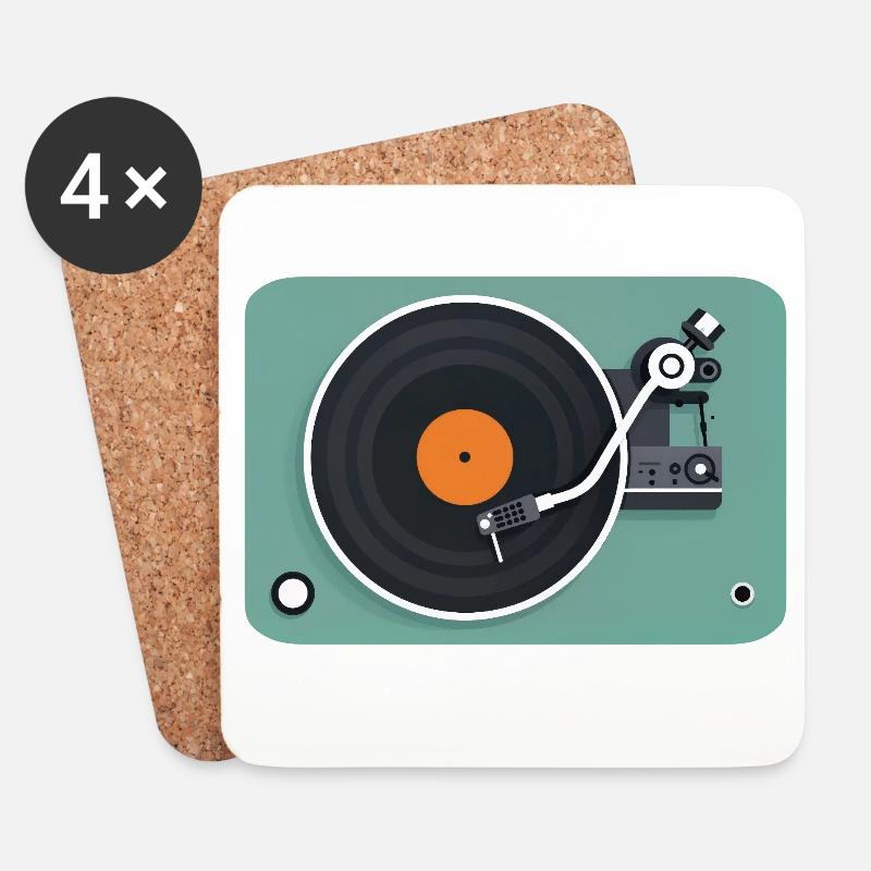 TURNTABLE - sound & vision - Coasters (set of 4) - white