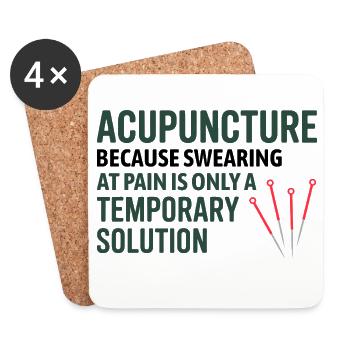 Acupuncture Because Swearing Is Temporary  - Coasters (set of 4) - white - Front