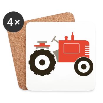 Vintage-Traktor - Untersetzer (4er-Set) - Weiß - Vorne