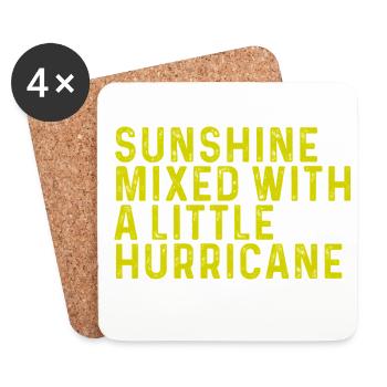 Sonnenschein & Hurrikan – Dein Statement-Mix - Dessous de verre (lot de 4) - blanc - Devant