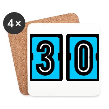 30. 30 ANS. 30e ANNIVERSAIRE. ANNIVERSAIRE 30 ANS. - Dessous de verre (lot de 4) - blanc - Devant