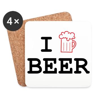 Ich mag Bier / Alkohol - Untersetzer (4er-Set) - Weiß - Vorne