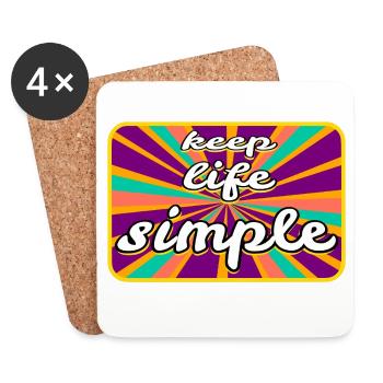 Vie simple - Dessous de verre (lot de 4) - blanc - Devant