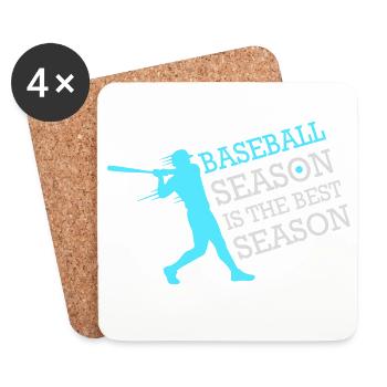 La saison de baseball est la meilleure saison des sports de fans - Dessous de verre (lot de 4) - blanc - Devant