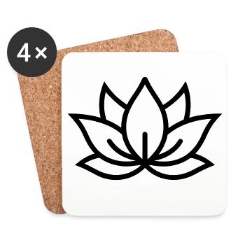 fleur de lotus - Dessous de verre (lot de 4) - blanc - Devant
