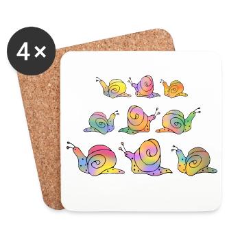 Snails - Coasters (set of 4) - white - Front