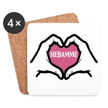 Danke Hebamme Geburtshilfe - Untersetzer (4er-Set) - Weiß - Vorne