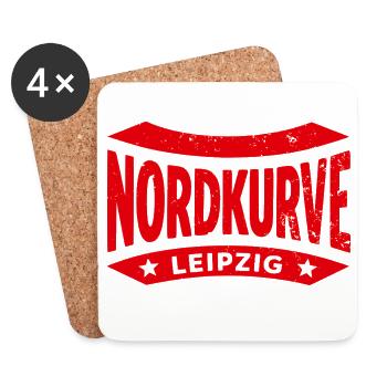 Leipzig Nordkurve Stadion Hoodie, Tasche, Shirt - Untersetzer (4er-Set) - Weiß - Vorne