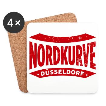 Düsseldorf Nordkurve Hoodie, Shirt, Tasche, Cap - Untersetzer (4er-Set) - Weiß - Vorne