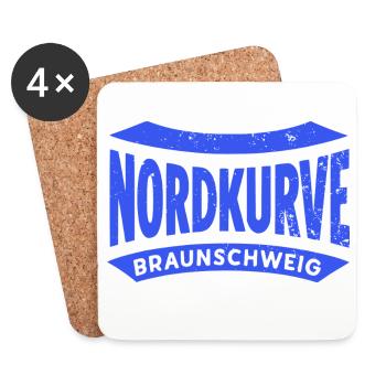 Braunschweig Nordkurve Hoodie, Shirt, Tasche, Cap - Untersetzer (4er-Set) - Weiß - Vorne