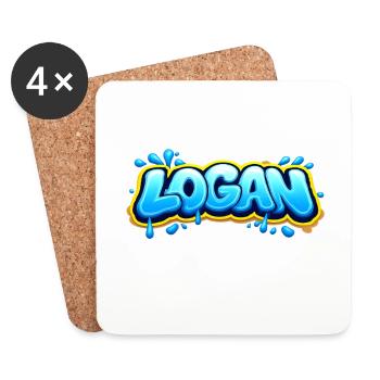 LOGAN GRAFFITI NAME FÜR PERFEKTES GESCHENK DRUCKBAR - Untersetzer (4er-Set) - Weiß - Vorne