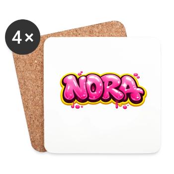 NORA GRAFFITI NAME FÜR PERFEKTES GESCHENK DRUCKBAR - Untersetzer (4er-Set) - Weiß - Vorne