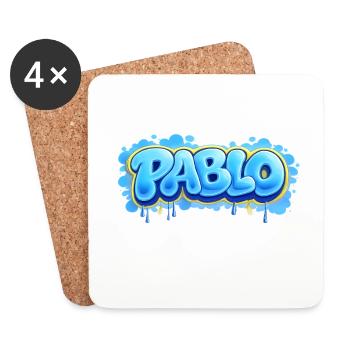PABLO GRAFFITI NAME FOR PERFECT GIFT PRINTABLE - Coasters (set of 4) - white - Front