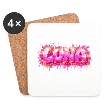 LUNA GRAFFITI NAME FOR PERFECT GIFT PRINTABLE - Coasters (set of 4) - white - Front