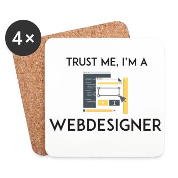Trust Me I'm a Webdesigner - Coasters (set of 4) - white - Front