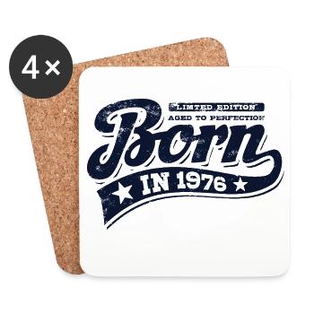 Born in 1976 | Birthday - Limited Edition - Coasters (set of 4) - white - Front