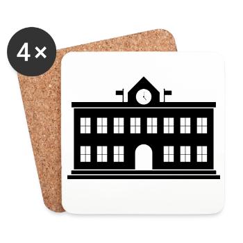 School building - Coasters (set of 4) - white - Front