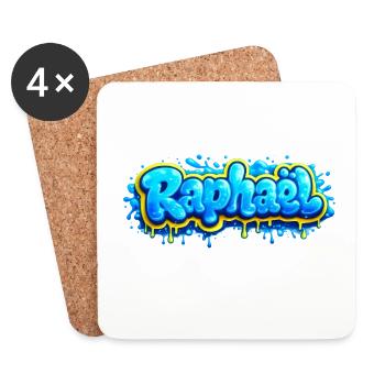 RAPHAEL GRAFFITI NAME FÜR PERFEKTES GESCHENK DRUCKBAR - Untersetzer (4er-Set) - Weiß - Vorne